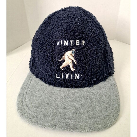 Winter Livin Yeti Bigfoot Sasquatch Fleece Youth Kids Hat Cap Blue Gray - Picture 1 of 6